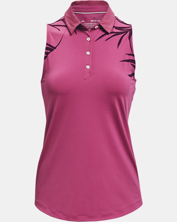 Polo sans manches UA Iso-Chill pour femme, Pink, pdpMainDesktop image number 4